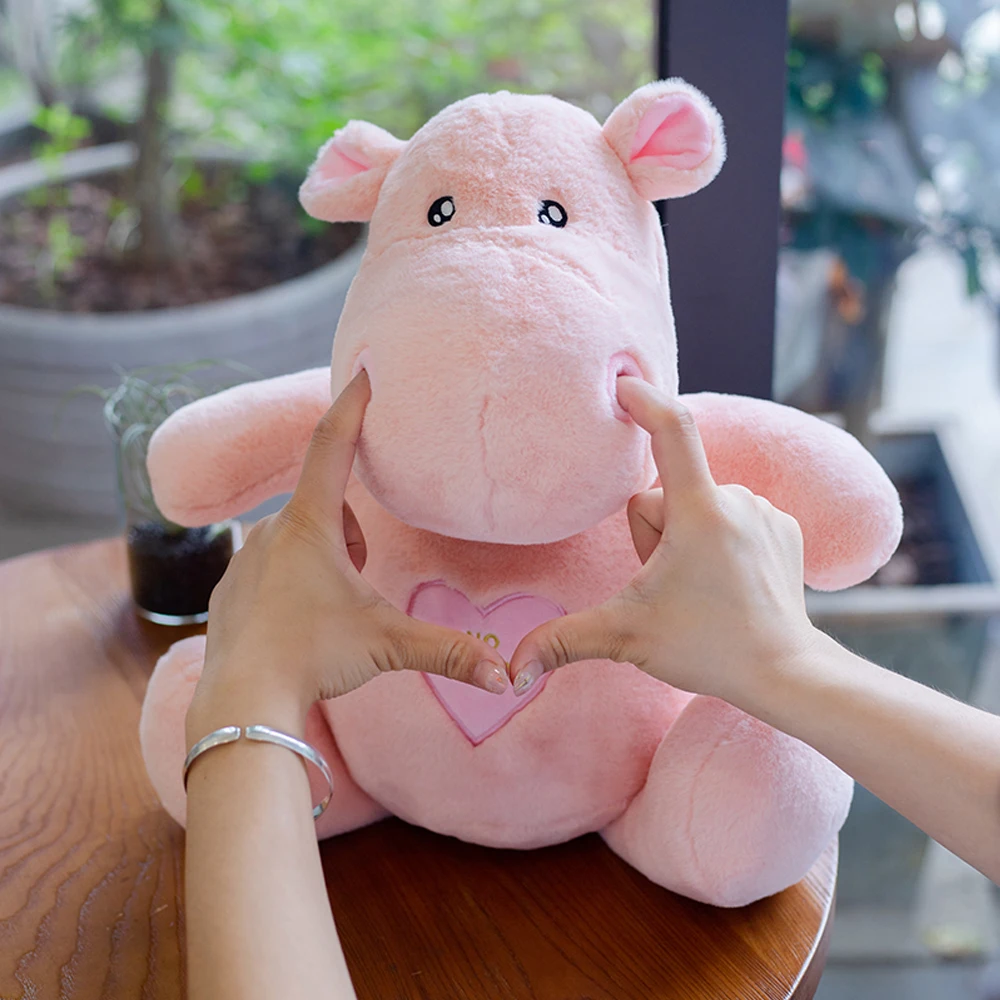 

1pc 33/50cm Kawaii Hippo Plush Dolls Stuffed Soft Down Cotton Animal Pillow Cute Toy Birthday Christmas Gift for Girls and Kids