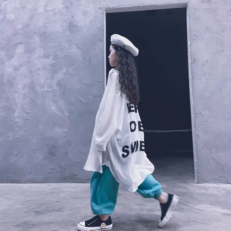 

Girls Fashion Long Shirt Baby 8 10 year Streetwear Dance Clothes Summer Spring Fall Teenage Girls Outfits