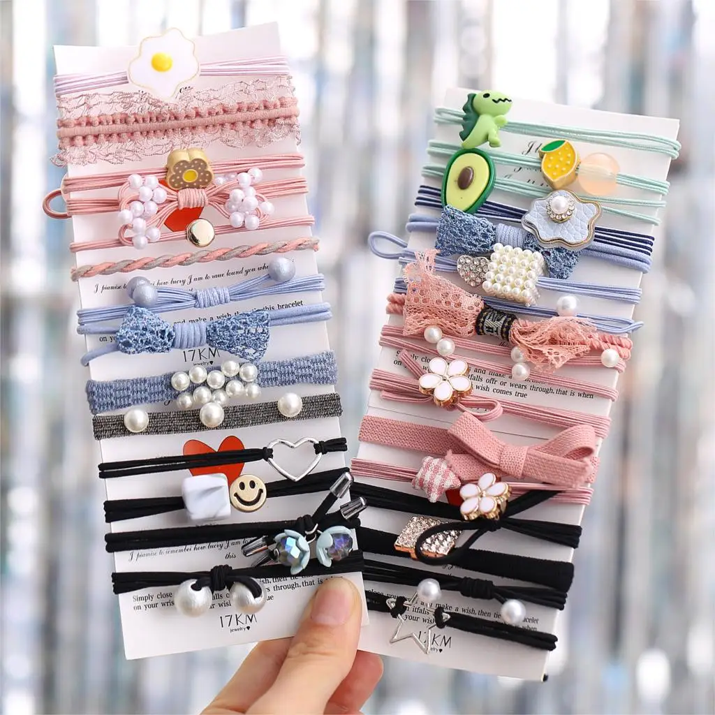 Резинки для волос женские с бантом и жемчугом модные эластичные головные уборы