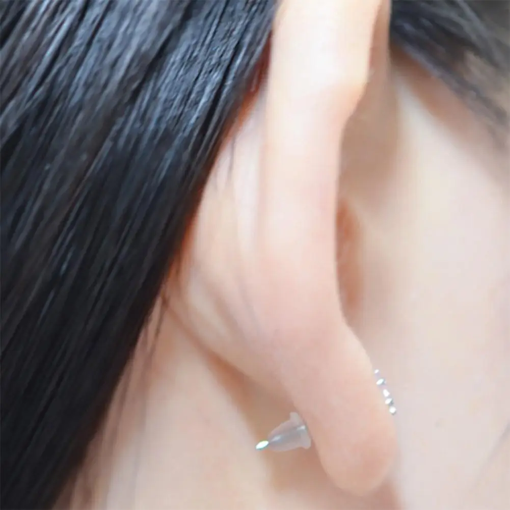 

Hot Sales!!!! 100Pcs Clear Soft Plastic Earring Findings Back Stoppers Earnuts Safe Tool