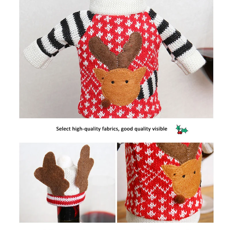 Рождественский свитер крышка для бутылки вина с лосем рождественские украшения