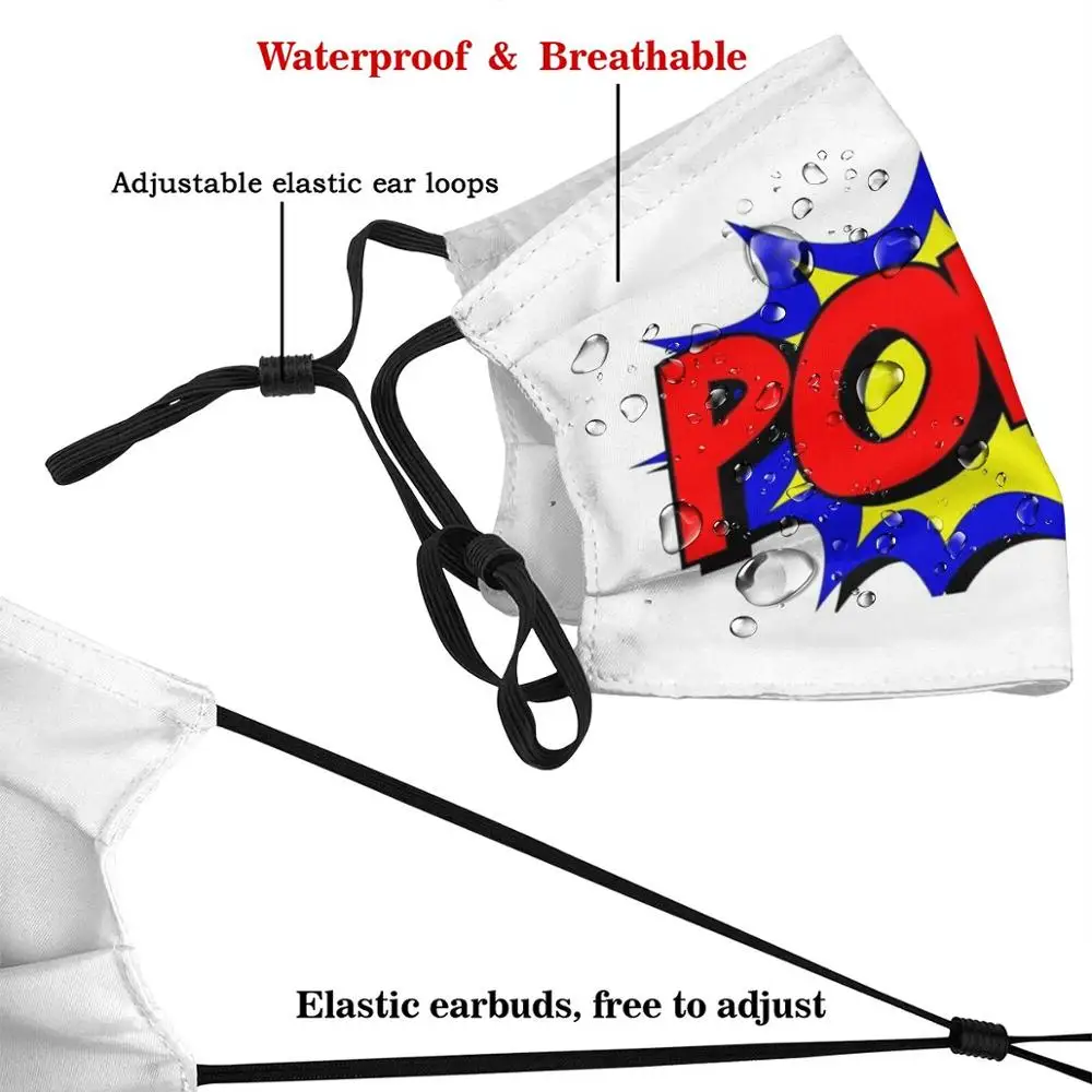 Забавная крутая Тканевая маска Pow! в стиле комикса магазин Ver2Ion одежда для музыки