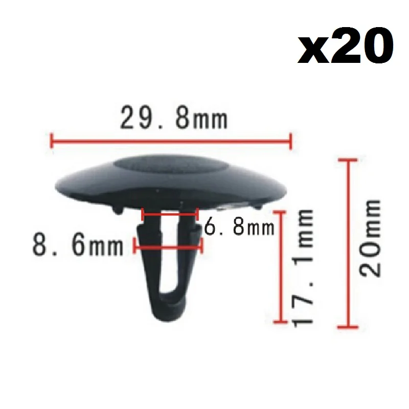 

20pcs Hood heatproof cotton fastener For Toyota Series Nylon Retainer Clip Fender