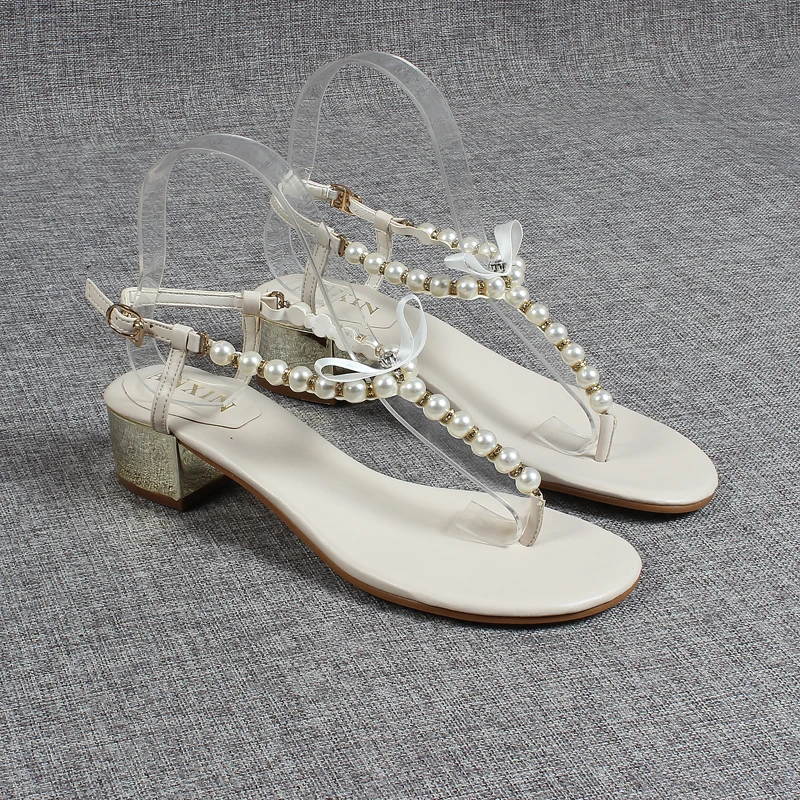 

Clear Heels Med Buckle Strap Comfort Shoes for Women Luxury Sandals 2021 Summer Suit Female Beige Flip Flops Platform Medium Fas