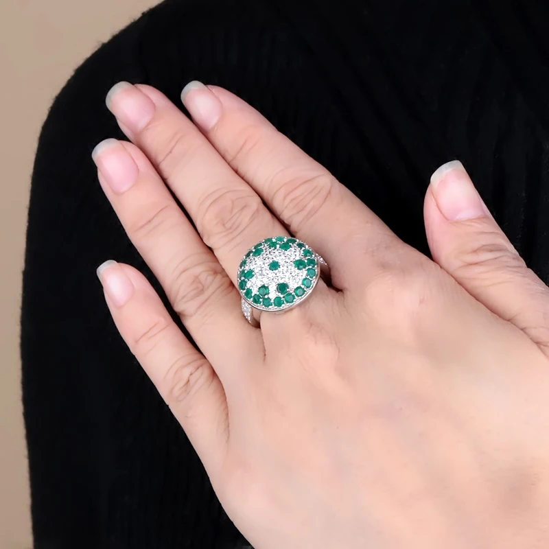 Женское кольцо для коктейлей gemb's BALLET натуральный камень агат из серебра 925