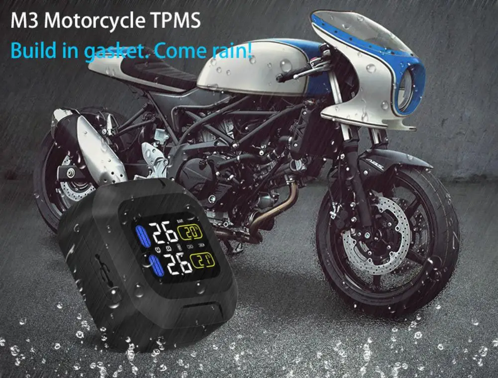 Мотоцикл tpms в режиме реального времени температура шин давление мониторинга
