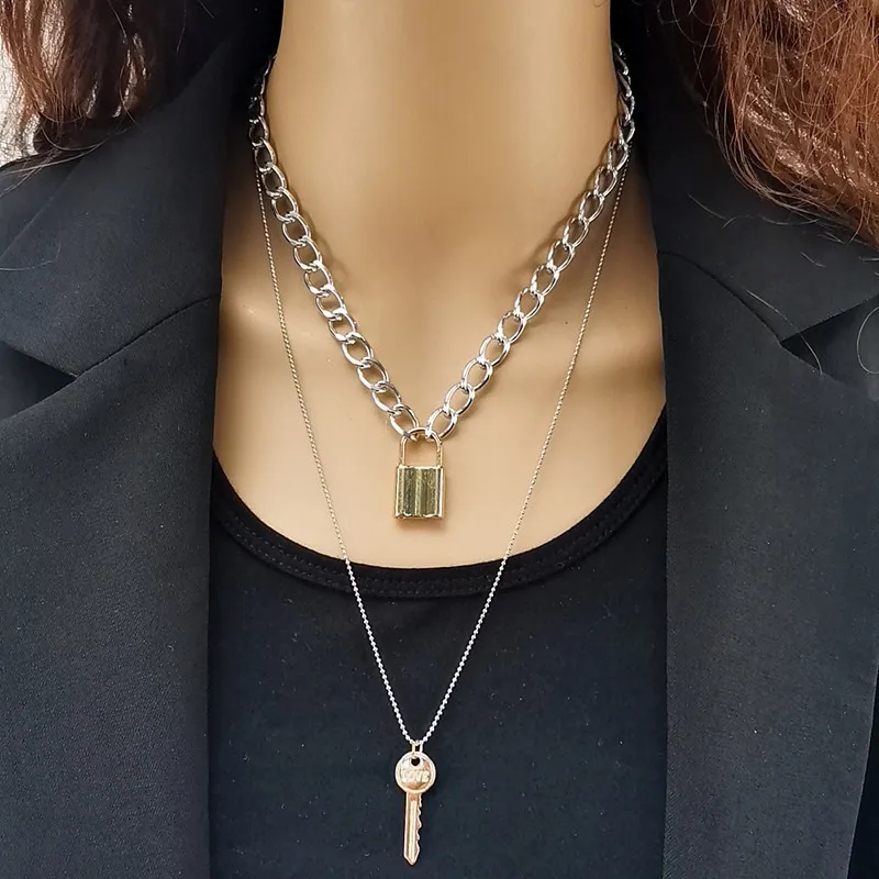 Двухслойная подвеска с замком и для влюбленных новинка золотым ожерелье женщин