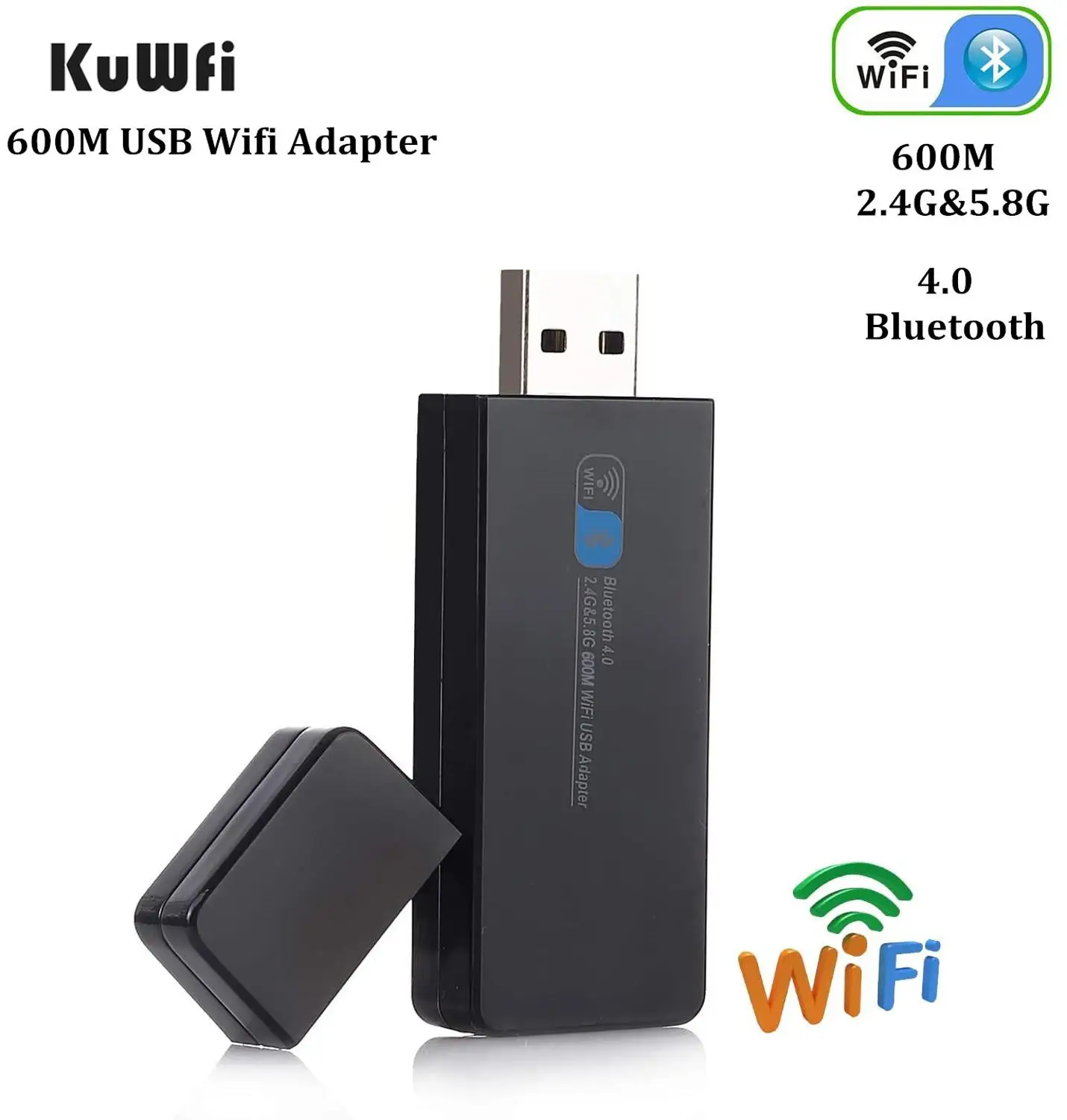 KuWFi 600Mbps беспроводной USB Wifi адаптер двухдиапазонный и Bluetooth 4 0 приемник