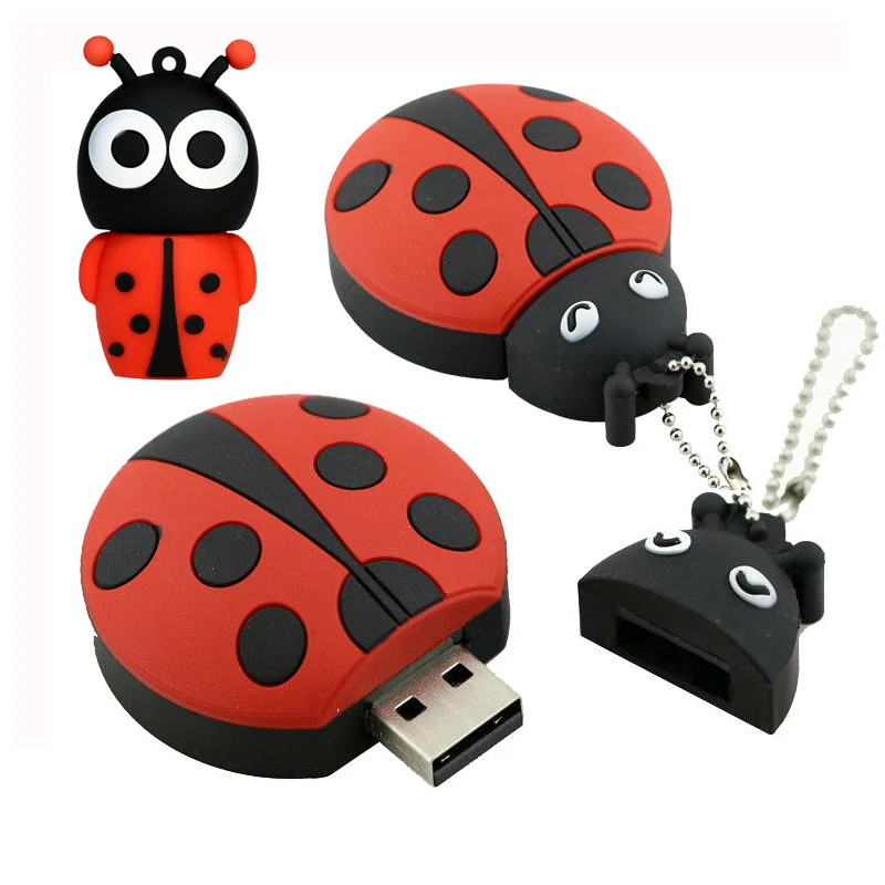 USB флэш накопитель 8 ГБ милые животные божья коровка флэшка 32 16 карта памяти жук