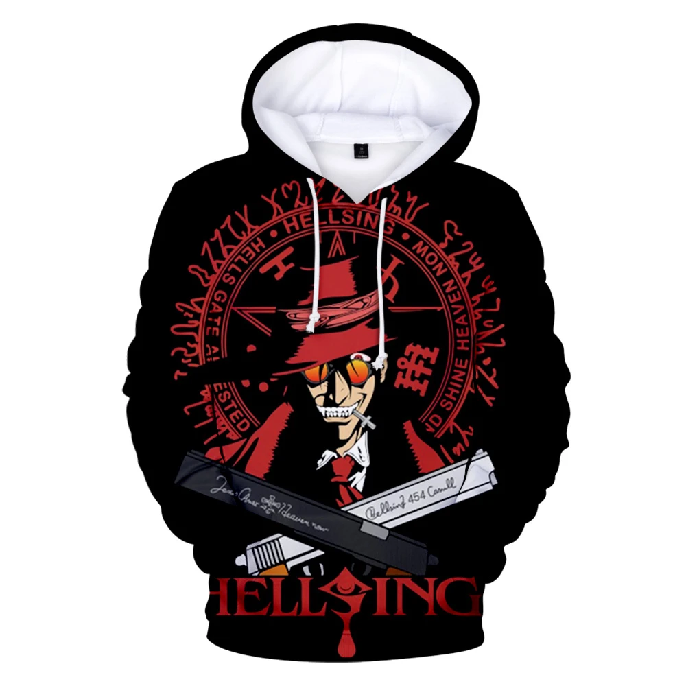 

2021 New Kids Hellsing Hoodie Alucard Sweatshirt Men Women Hoody Tracksuit Harajuku Streetwear Japanese Anime Clothes