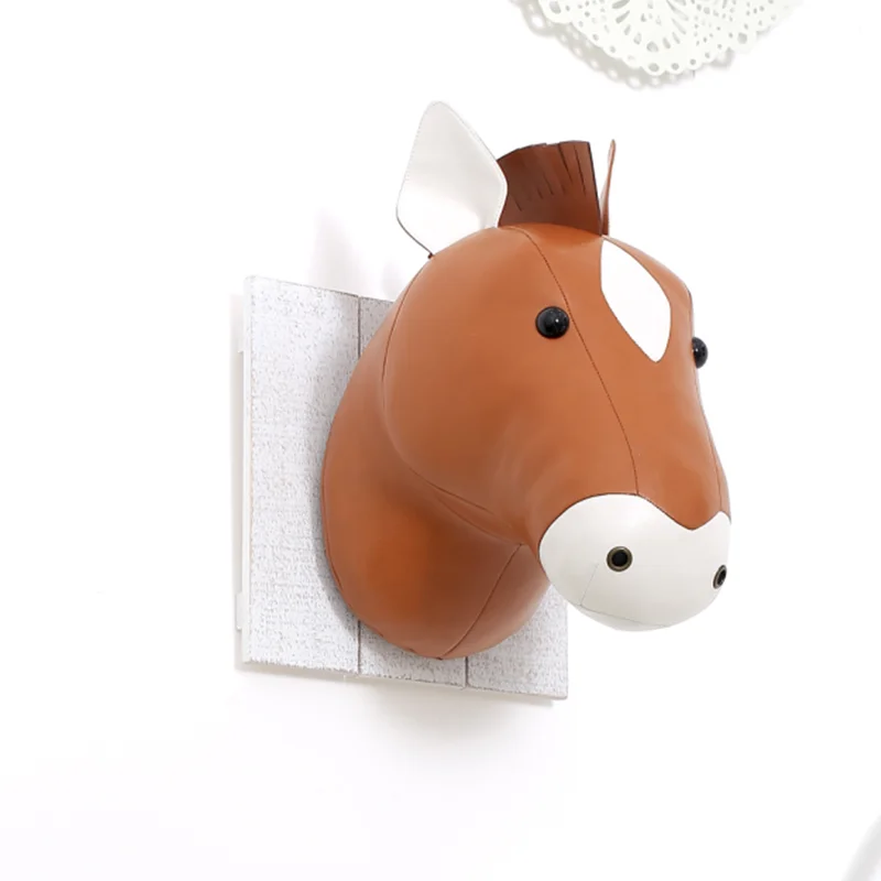 Искусственная кожа животное голова лошади Настенное подвесное украшение