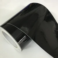 10cm width gloss black air release vinyl wrap roll glossy car body sticker wrapping foil