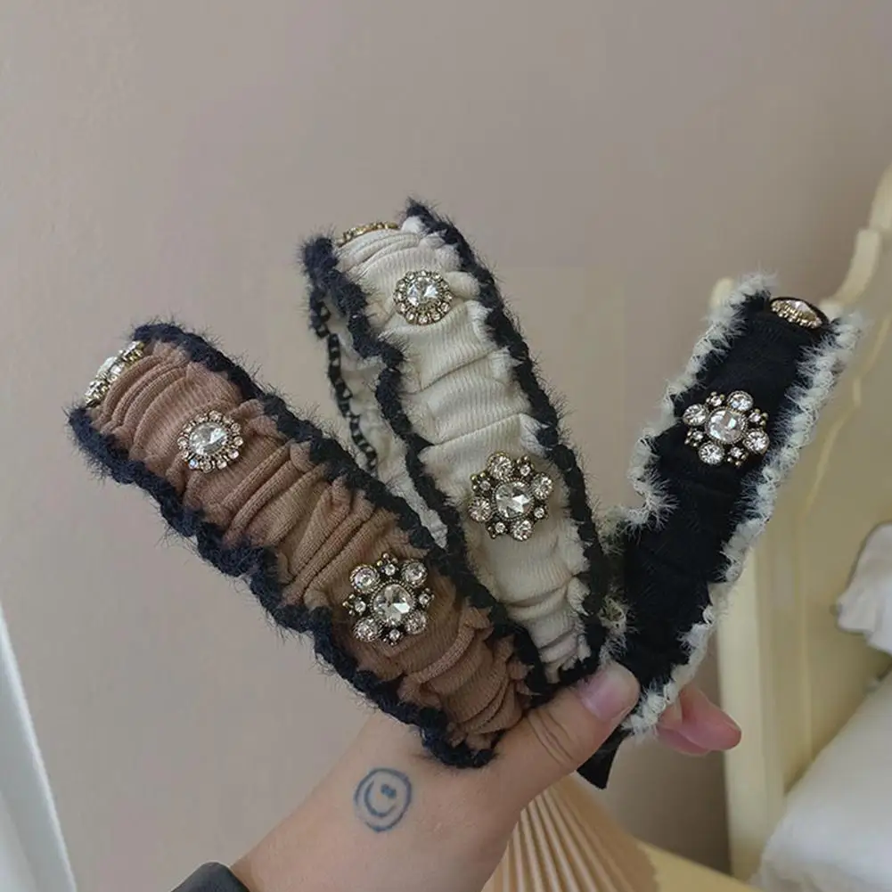 

Повязки на голову с кристаллами, модные обручи для волос, ободок, роскошные повязки на голову, женский головной убор из губки L9I5