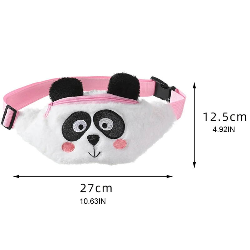

N7MF Cute Fanny Pack Panda Waist Bag Plush Belt Bag Chest Bag Small Shoulder Bag