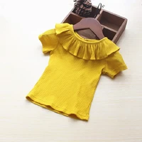 t shirt for kids girls autumn summer bottom coat baby cotton short long sleeve white collar top lapel blouse