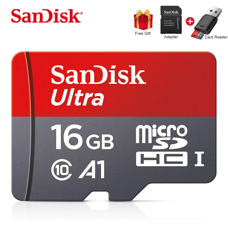 

Original SanDisk Flash Card Memory Card 32GB Micro SD Card Class10 16GB TF Card 64GB 128GB A1 U1 + adapter + USB2.0 card reader