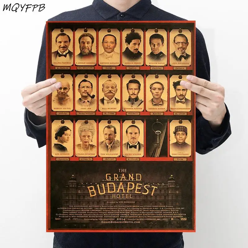 

Classic Movies Budapest Hotel Retro Kraft Paper Poster Home Decoration Painting Wall Sticker 50.5x35cm