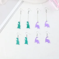 funny colorful dinosaur dangle earrings for women 2021 trend fashion acrylic earrings ear drops party daily jewelry ornaments