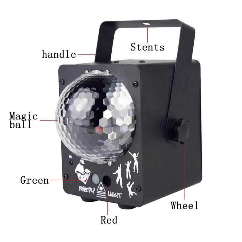 Светодиодный лазерный прожектор диско шар с 60 цветами RGB сценическое освещение
