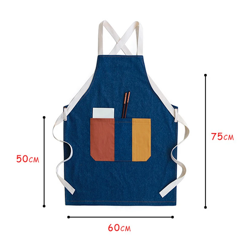 Джинсовый Карманный нагрудник для кофе в стиле пэчворк нагрудники домашней