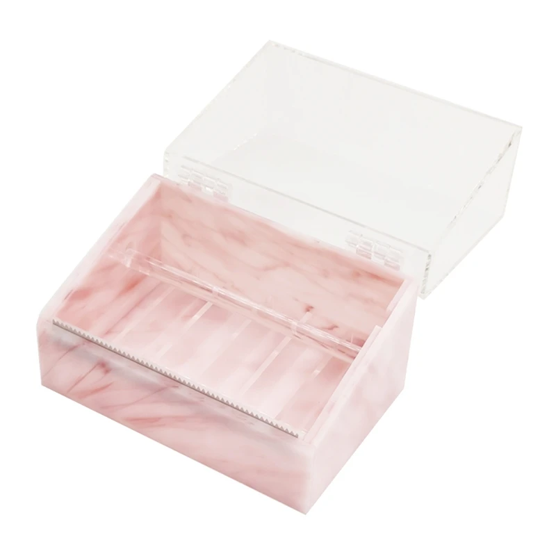 

6 Rolls Dustproof Eyelash Tape Cutter Acrylic Multi-Grids Tapes Storage Box False Eyelash Tape Dispenser
