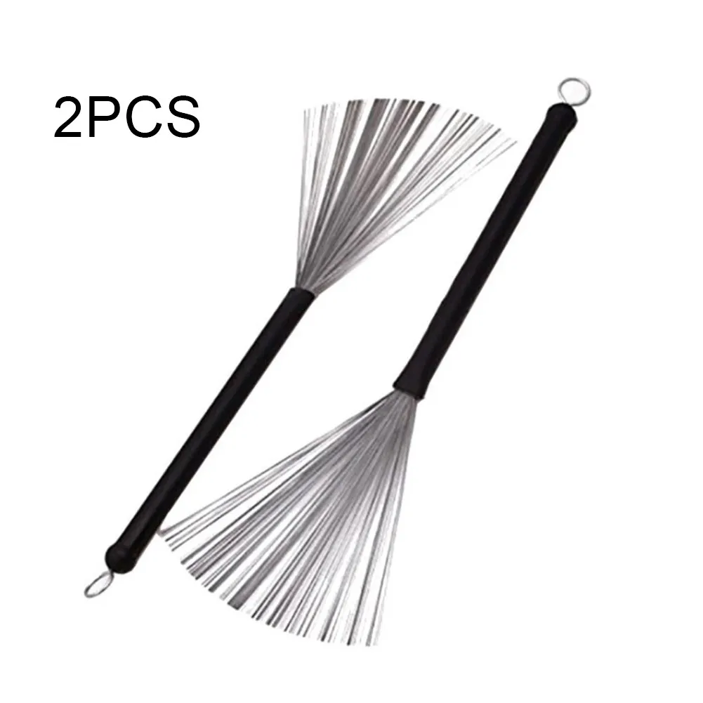 

1Pair Drum Stick Brush Brush Brushes Drum Handle Metal Retractable Rubber