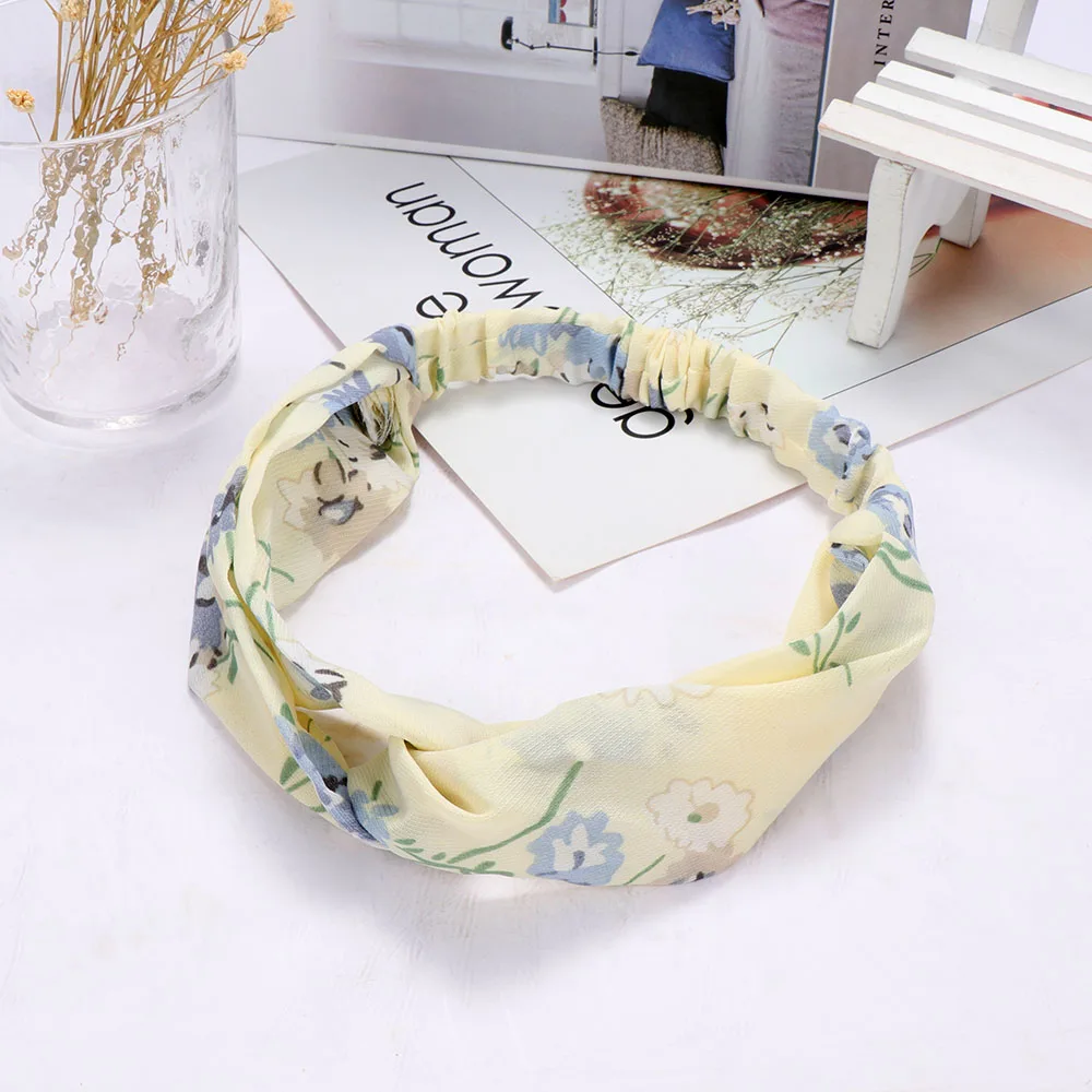 Hot Sale 1 pcs Women Fashion Elastic Stretch Plain Rabbit Bow Style Hair Band Headband Turban HairBand Hair Accessories - Цвет: beige
