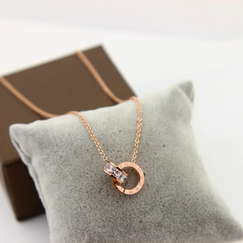 Женский кулон с римскими цифрами KNOCK ювелирное изделие золотого и серебряного