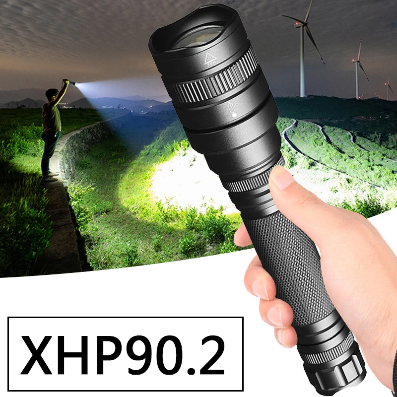 CREE XHP90.2 Чип Мощный светодиодный тактический фонарик Увеличить XHP70 Фонарь