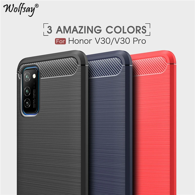 

For Honor View 30 Case Luxury Brush Style Armor Soft Rubber TPU Phone Case For Honor View 30 Back Cover For Huawei Honor View 30