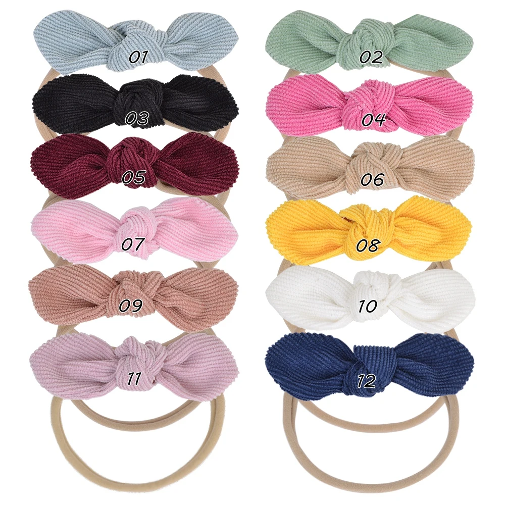 

12 pcs/lot Candy Colors Nylon Headband Elastic Hair Band For Baby Girls Lovely Handmade Hair Ring Headwear Hair Accessories 098