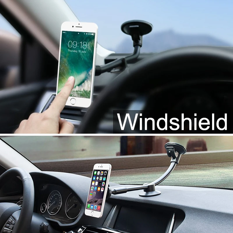 universal magnetic phone holder car long arm windshield dashboard magnet car holder mount dock for phone mobile stand for iphone free global shipping