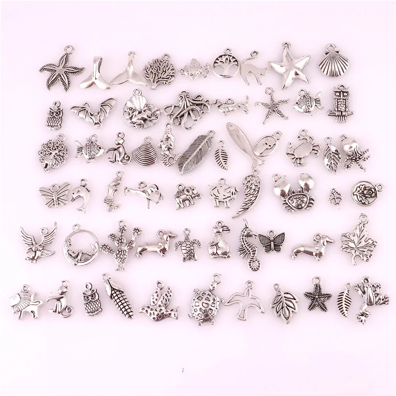 60 шт./лот Микс животные морская Морская звезда и черепаха подвеска в виде хвоста