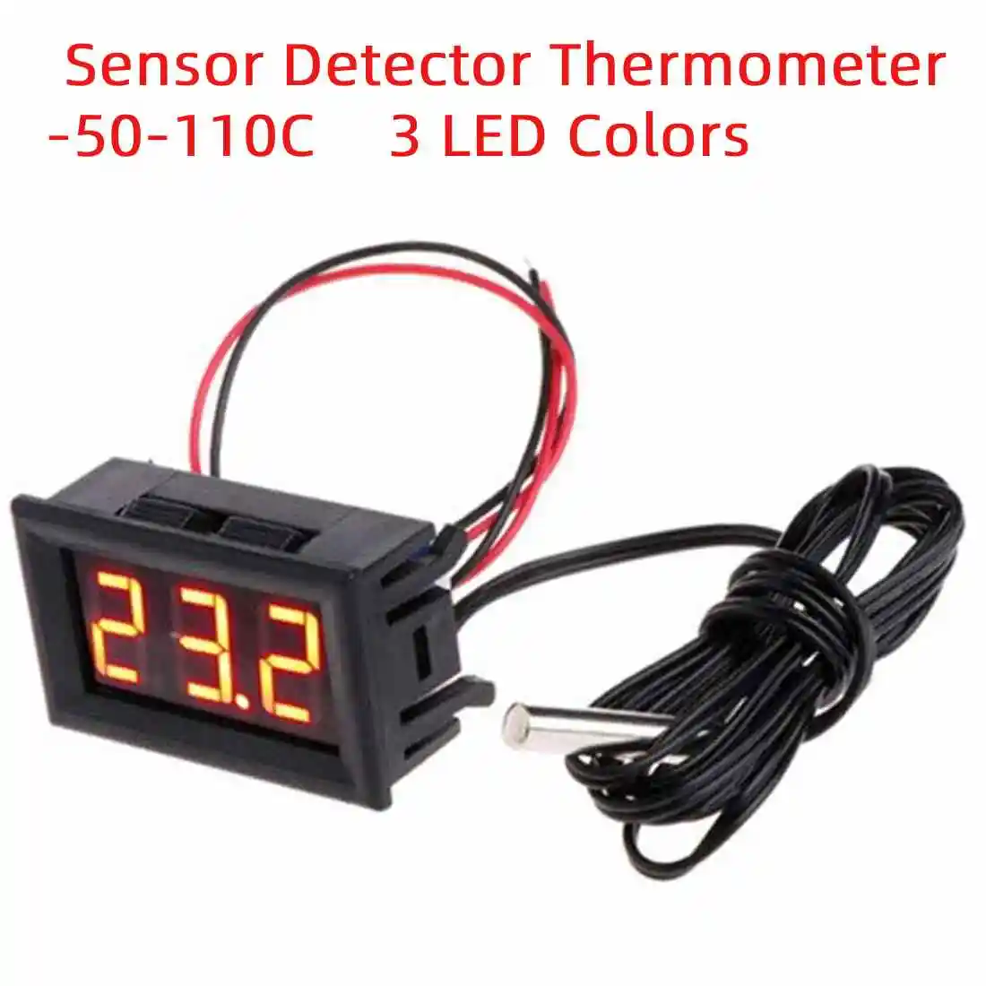 Измеритель температуры со светодиодной подсветкой-50-110 ℃ датчик зонд 5 В ~ 12