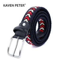unisex weave belt for men designer women braided pin buckle fabric canvas leather belt knitted strap without holes waistband