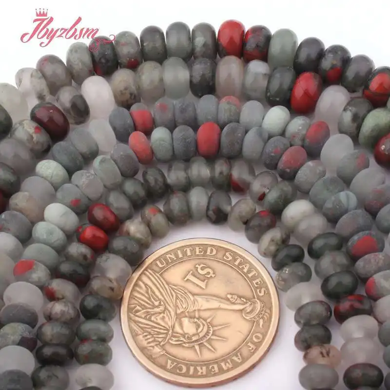 3x 6/4x8 мм Bloodstone камушки-бусинки Rondelle мороз гладкая рыхлый натуральный камень