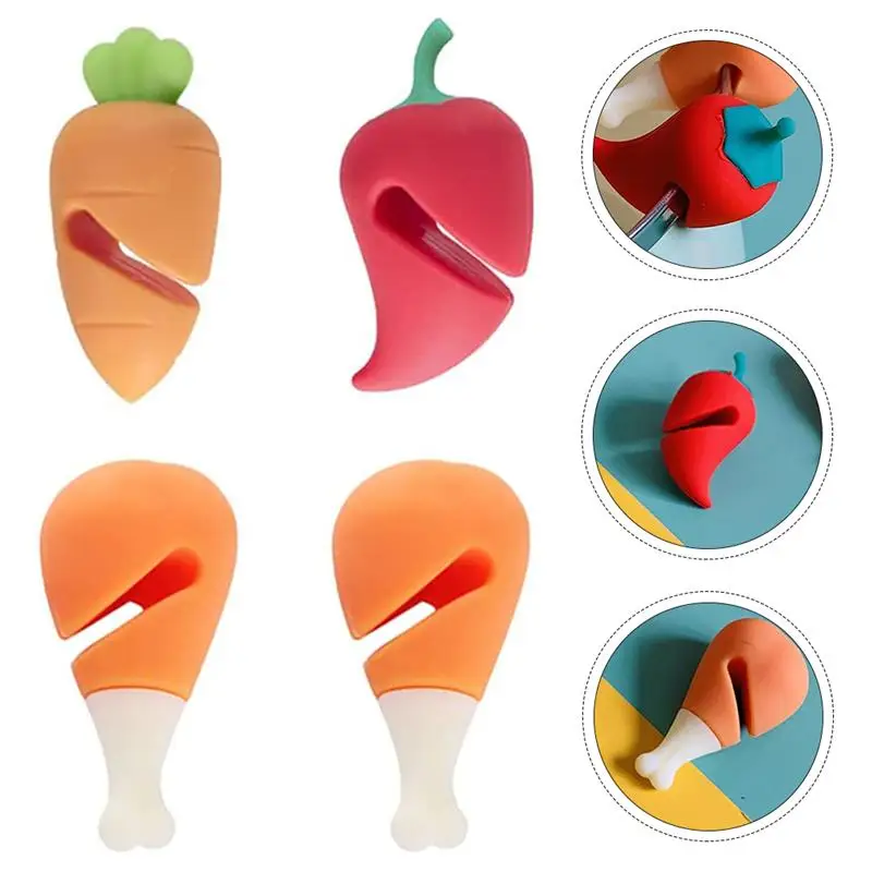

4pcs Practical Cute Lovely Durable Useful Silicone Stopper Silicone Lid Lifter for Kitchen Home