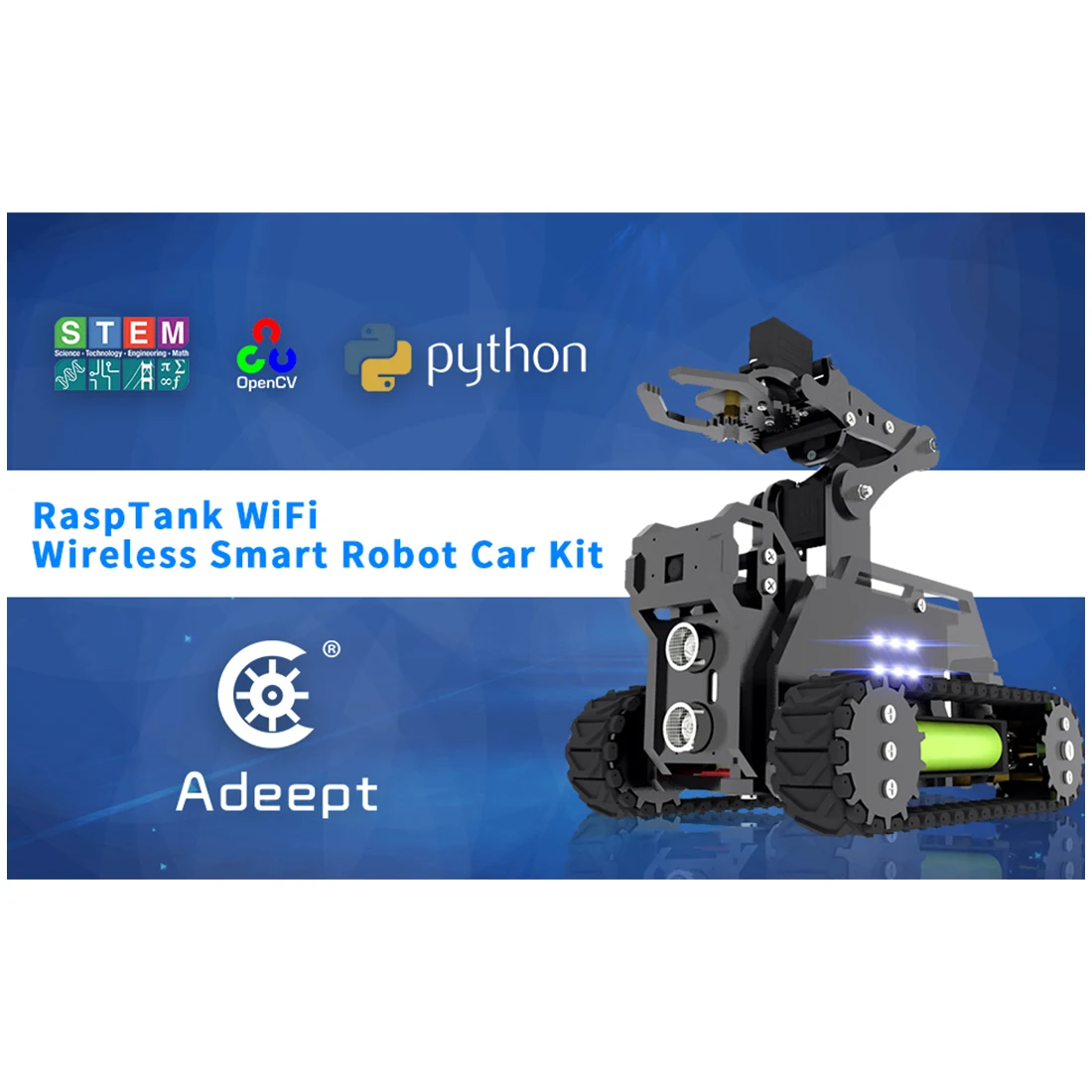 Adeept RaspTank WiFi беспроводной умный робот автомобильный комплект Танк 4 DOF Роботизированный рука с оптической