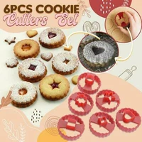 6 plastic donut mold set non stick knife mold cake chocolate candy biscuit pastry diy biscuit model mold cake decoration tool xh