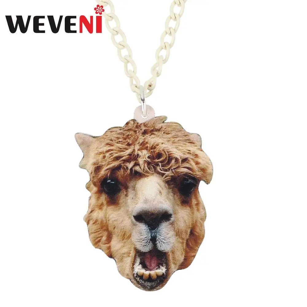 WEVENI акрил аниме Альпака верблюд ожерелье с подвеской в форме головы цепи