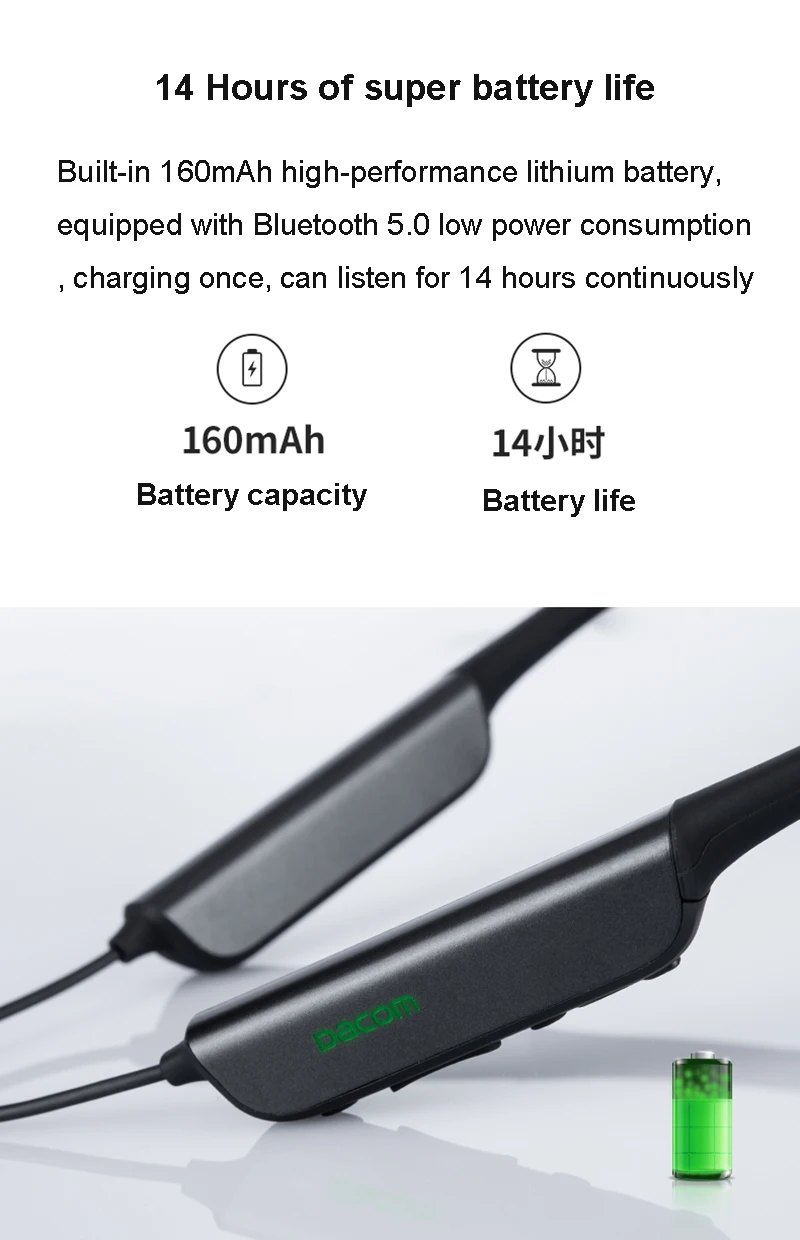 DACOM L54 ANC беспроводные Bluetooth наушники IPX7 водонепроницаемые активные шумоподавляющие наушники с шейным ремешком Спортивная гарнитура для телефона