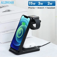 15w qi wireless charging stand for iphone 12 pro mini xs xr x 8 wireless chargers 3 in 1 for apple watch 6 5 charger airpods pro