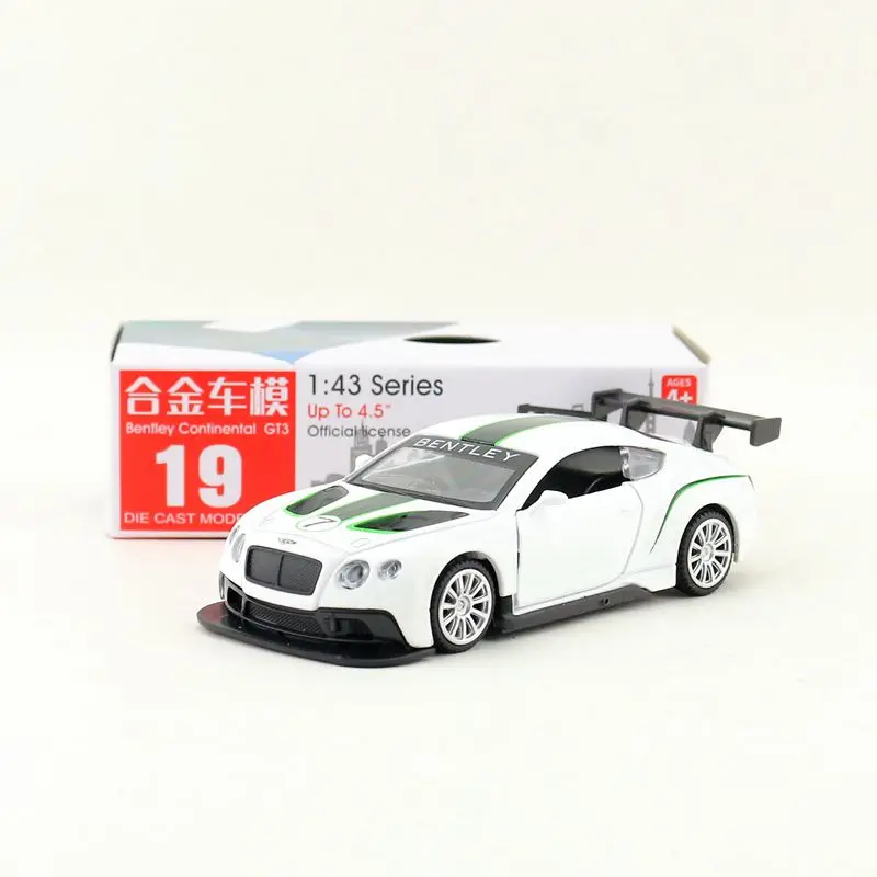 

Diecast Metal Toy Model 1:43 Scale Bentley Continental GT3 Car Pull Back Doors Openable Educational Collection Gift Match Box