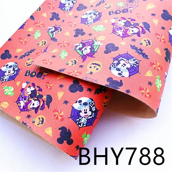 BHY788 20*33 см, наряды для Хэллоуина, A4 с рисунками героев мультфильма Синтетическая кожаная ткань для DIY аксессуары BHY788 - Цвет: BHY788
