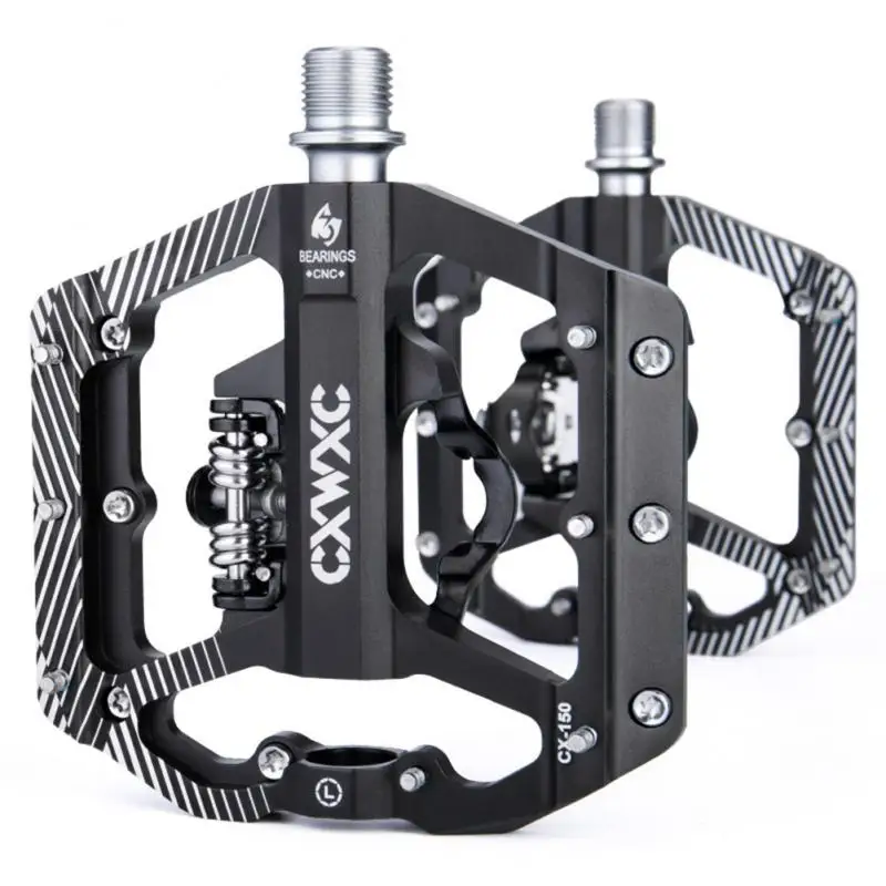 

CXWXC Clipless Mtb Pedals Flat Bicycle Pedals Dual Function 3 Sealed Bearings SPD Cleats Bike Pedals Bmx Pedals For Bicycle