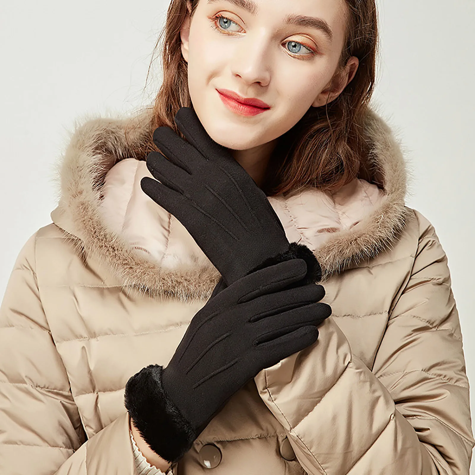 

Gloves Women's Winter Warm Thickening Plus Velvet Gloves Windproof Outdoor Cycling winter gloves Gants