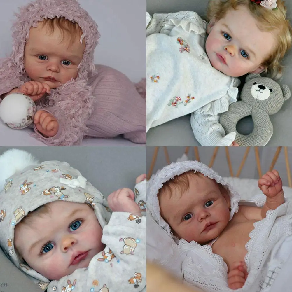 

19inch Reborn Kit Carina Lifelike Sleeping Baby Body Unfished Real Diy Color Silicone Parts Full B4q8