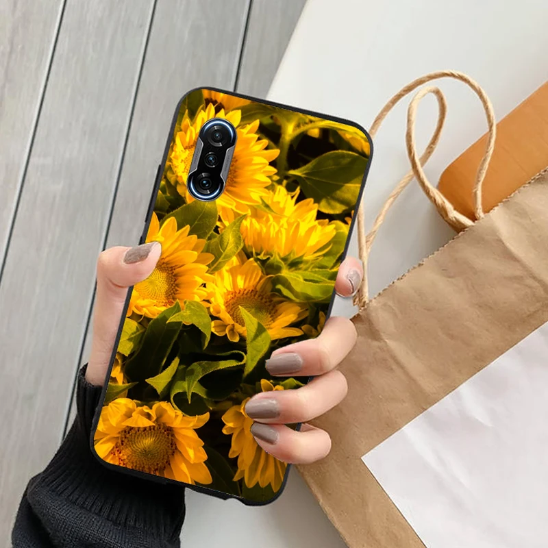 

Phone Case For Xiaomi POCO X3 Pro X3 NFC F3 Pro GT M3 Pro For POCO F3 GT Sunflowers Back Cover Coque Soft TPU Cases