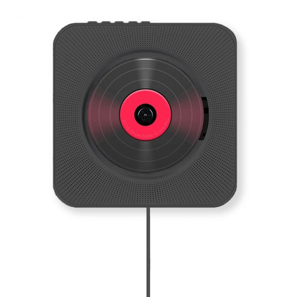 Примечание) 4 цвета США/ЕС/Великобритания plug портативный CD-плеер настенный Bluetooth пульт дистанционного управления FM радио HiFi динамик с USB 3,5 мм - Цвет: Черный