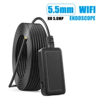 new arrival mini waterproof hard cable inspection hd 5mp camera 5 5mm usb endoscope borescope 6 led lights for android and ios